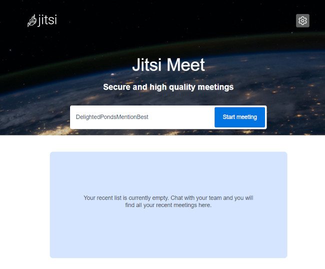 Jitsi Meet Landing Page